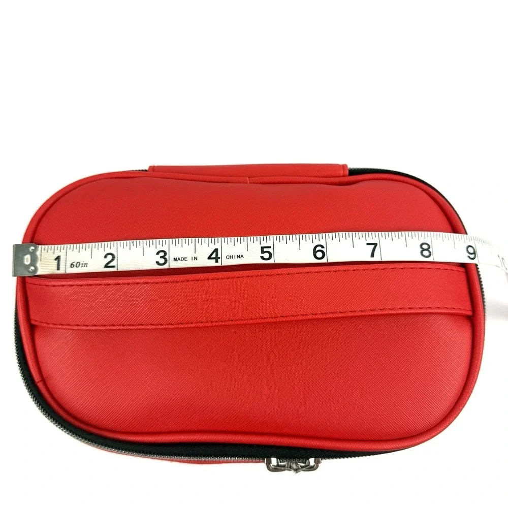Marc Tetro Westie Cosmetic Case Red Faux Leather Large West Highland Dog NEW
